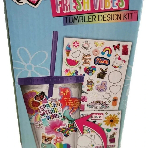New Fashion Angels Fresh Vibes DIY Sticker Tumbler BPA Free Oops a Daisy - Picture 6 of 10